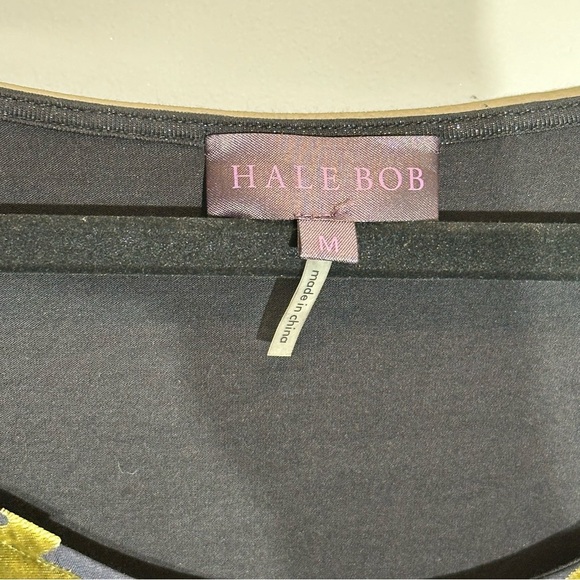 HALE BOB Velvet Burnout Long Sleeve  Silk Dress With Beads Size M - Picture 7 of 15